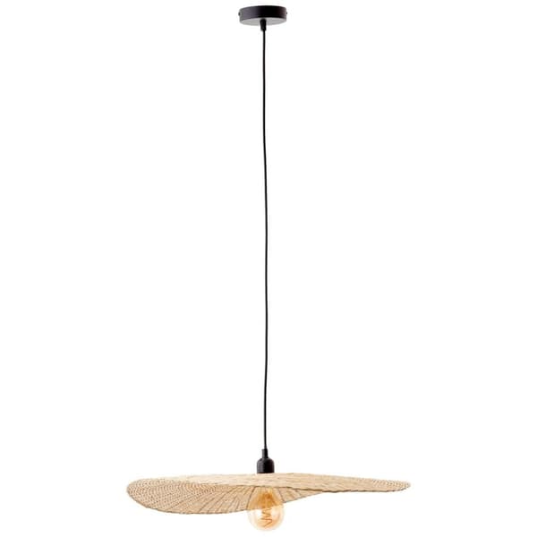 BRILLIANT lampa, Jefter pendellampa 1-flame svart / natur, 1x A60, E27, 52W, kabel kan förkortas / justerbar i höjdled