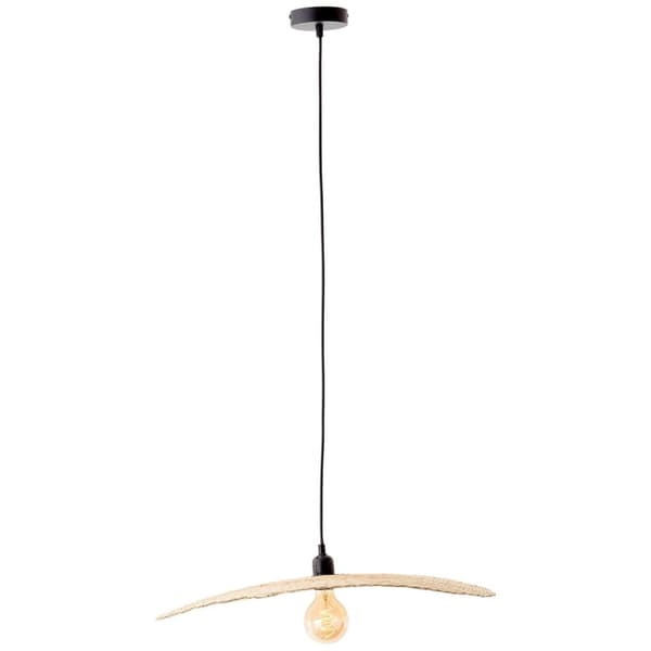 BRILLIANT lampa, Jefter pendellampa 1-flame svart / natur, 1x A60, E27, 52W, kabel kan förkortas / justerbar i höjdled