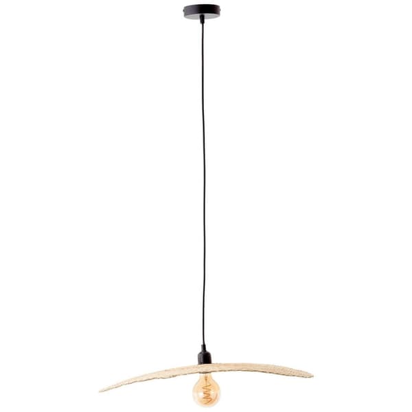 BRILLIANT lampa, Jefter pendellampa 1-flame svart / natur, 1x A60, E27, 52W, kabel kan förkortas / justerbar i höjdled