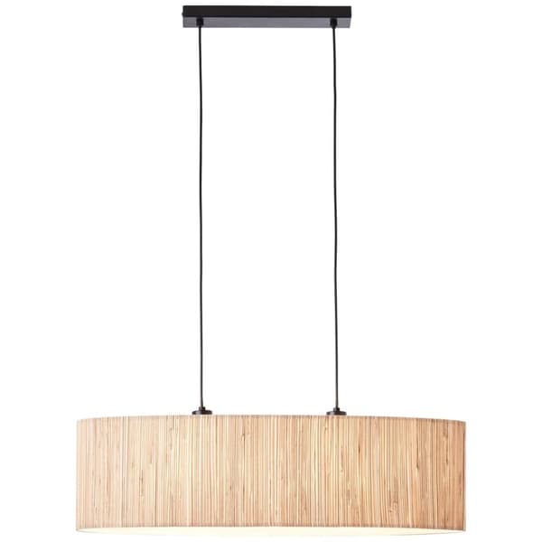 BRILLIANT lampe, Wimea loftslampe 2-lags sort/naturlig, 2x A60, E27, 52W, kabel kan afkortes/justeres i højden