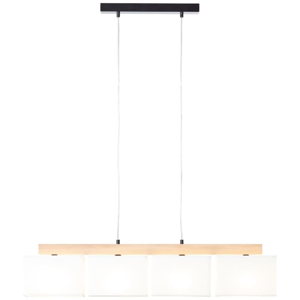 BRILLIANT lampa, Rayan taklampa 4-lågor oljad ek/vit, 4x A60, E27, 25W, trä från hållbart skogsbruk (FSC)