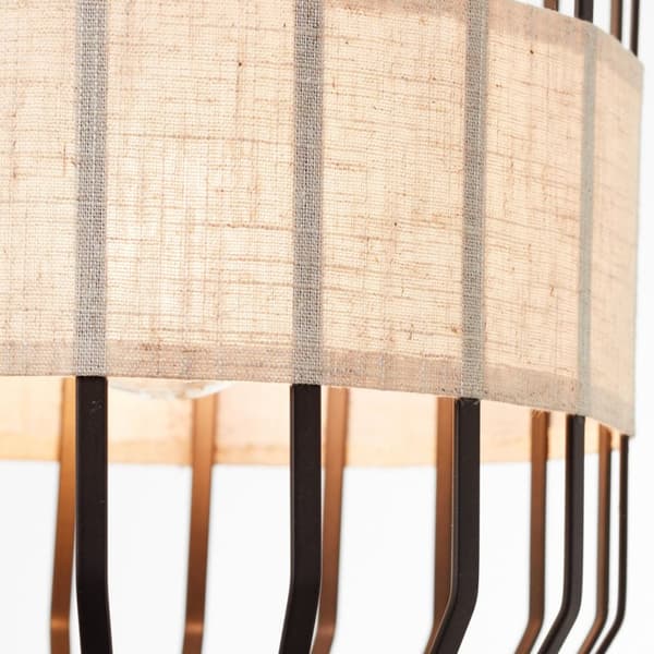 BRILLIANT valaisin, viisto kattovalaisin 23cm musta / luonnollinen, 1x A60, E27, 40W, johto lyhennetty / korkeussäädettävä