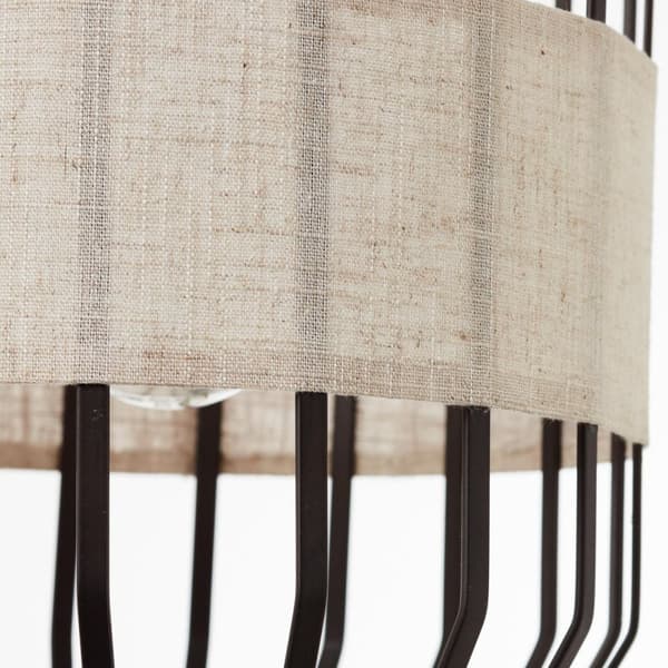 BRILLIANT valaisin, viisto kattovalaisin 23cm musta / luonnollinen, 1x A60, E27, 40W, johto lyhennetty / korkeussäädettävä