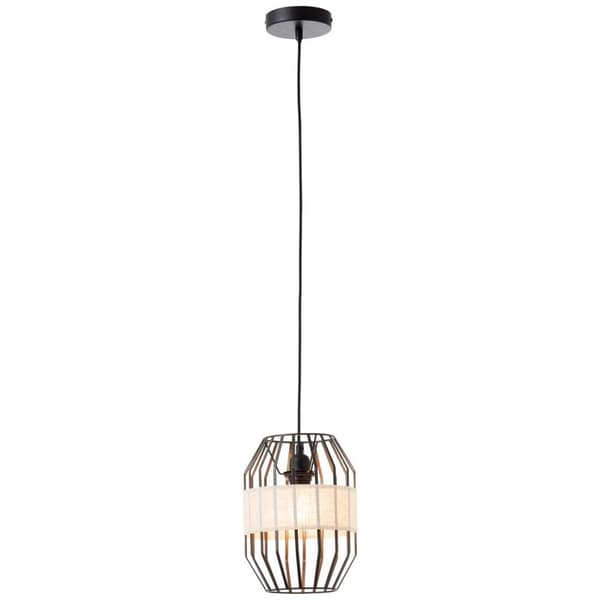 BRILLIANT valaisin, viisto kattovalaisin 23cm musta / luonnollinen, 1x A60, E27, 40W, johto lyhennetty / korkeussäädettävä
