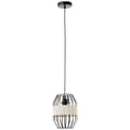Pikkukuva 6 / 11: BRILLIANT valaisin, viisto kattovalaisin 23cm musta / luonnollinen, 1x A60, E27, 40W, johto lyhennetty / korkeussäädettävä