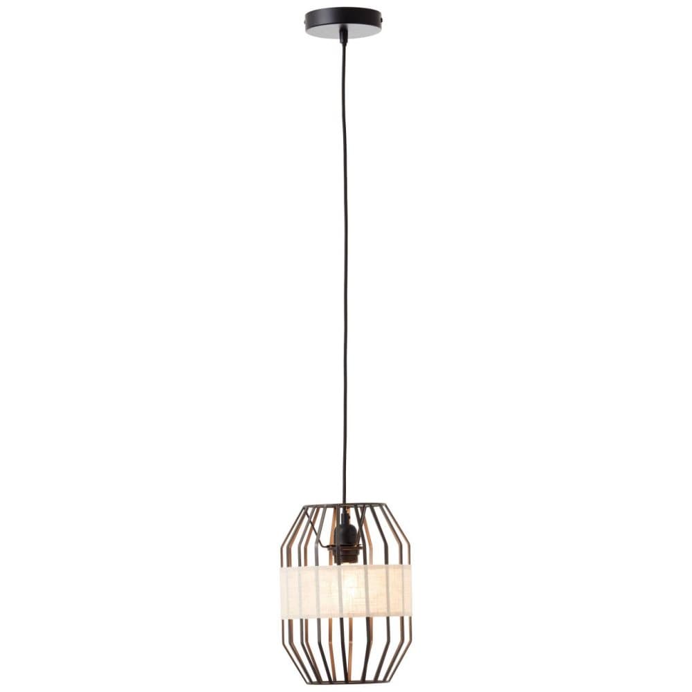 BRILLIANT lampa, lutande taklampa 23cm svart/naturlig, 1x A60, E27, 40W, kabel kan förkortas/höjdjusterbar