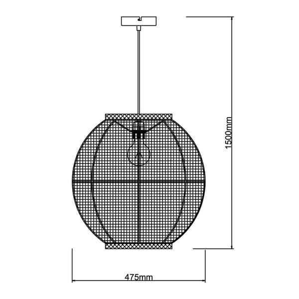 BRILLIANT lampa, Tanah pendel 47cm svart / natur, 1x A60, E27, 42W, kabel kan förkortas / justerbar i höjdled