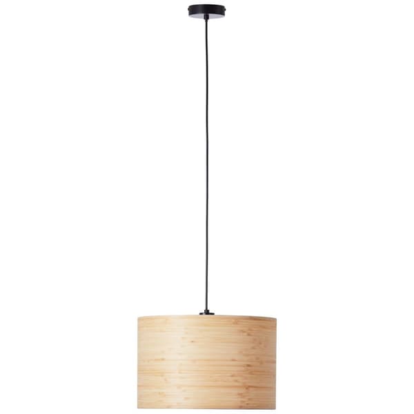 BRILLIANT lampe, Romm loftlampe 35cm lys træ/sort, 1x A60, E27, 52W, kabel kan afkortes/højdejusterbar