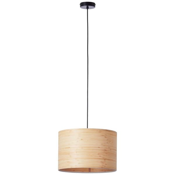 BRILLIANT lampe, Romm loftlampe 35cm lys træ/sort, 1x A60, E27, 52W, kabel kan afkortes/højdejusterbar