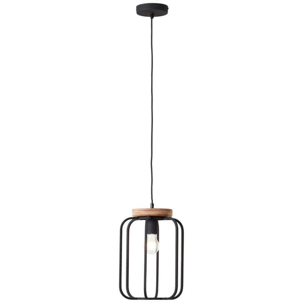 BRILLIANT lampa, Tosh taklampa 25cm antikt trä / svart korund, 1x A60, E27, 40W, trä från hållbart skogsbruk (FSC)