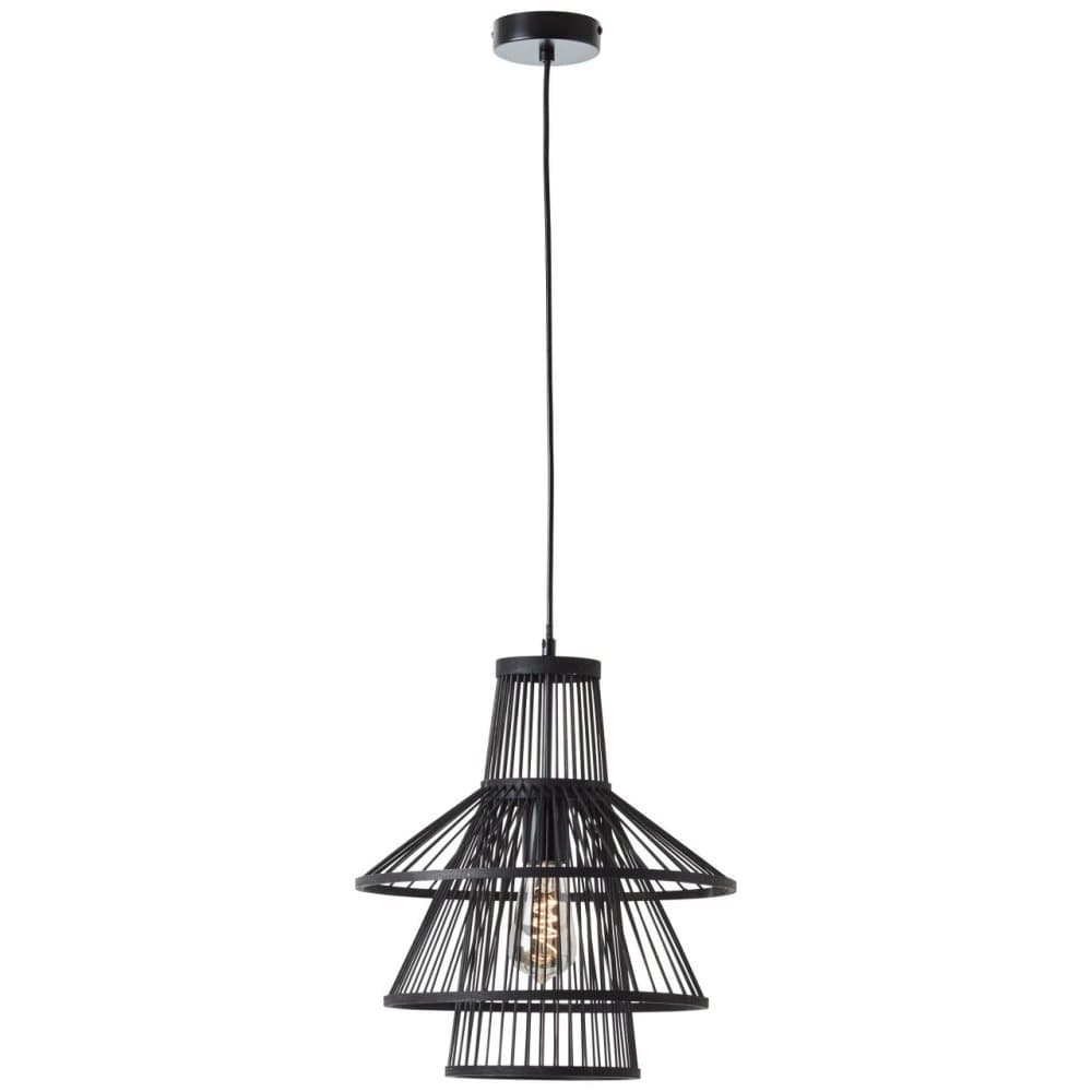 BRILLIANT lampa, Hartland taklampa 35cm svart, 1x A60, E27, 25W, kabel går att förkorta / justerbar i höjdled