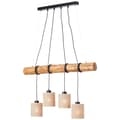 Miniatyrbillede 4 af 10: BRILLIANT lampe, Vander loftslampe 4-flammer sort / træfarvet, 4x A60, E27, 25W, træ fra bæredygtigt skovbrug (FSC)