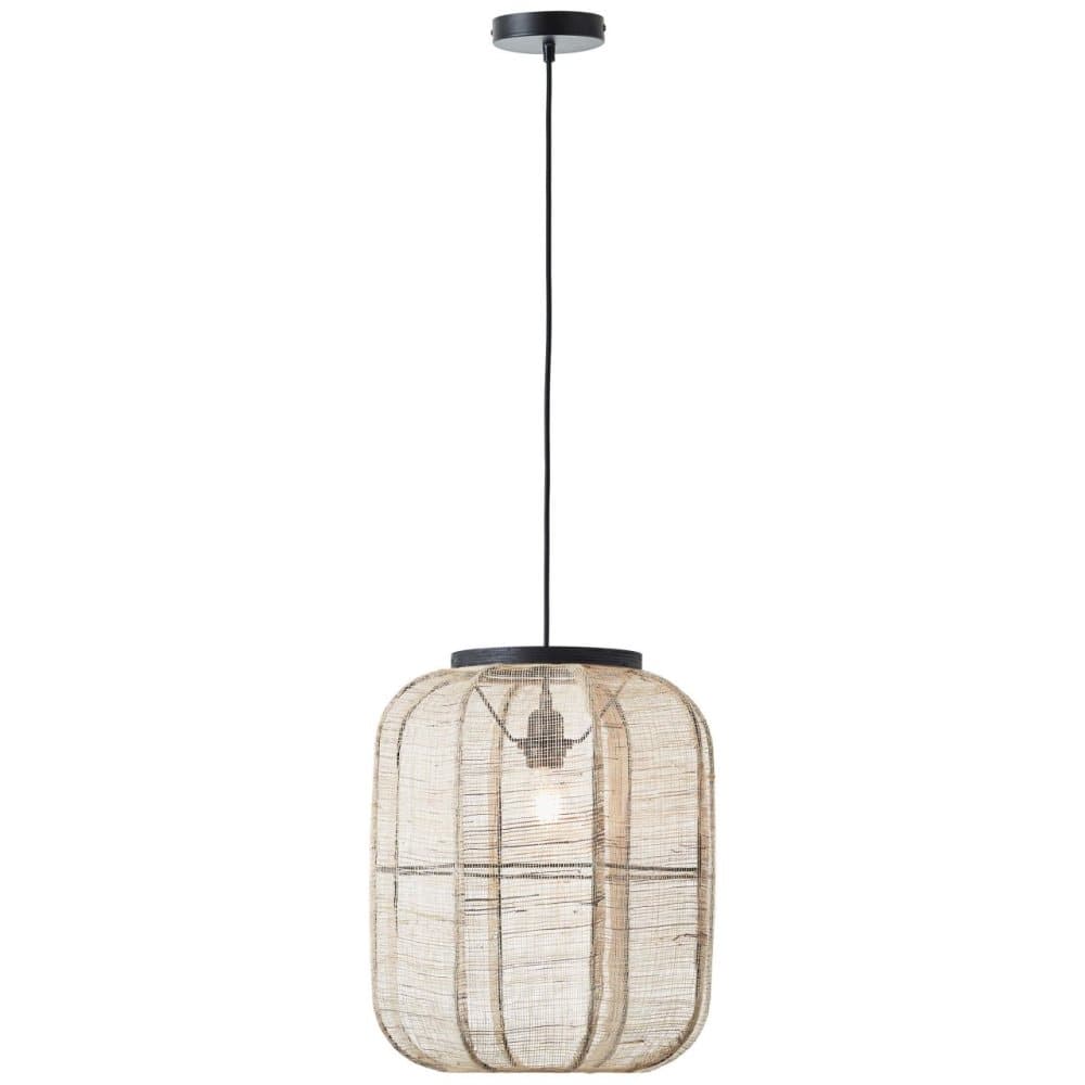 BRILLIANT lampa, Tannah taklampa 36cm svart / naturell, 1x A60, E27, 52W, kabel kan förkortas / justerbar i höjdled