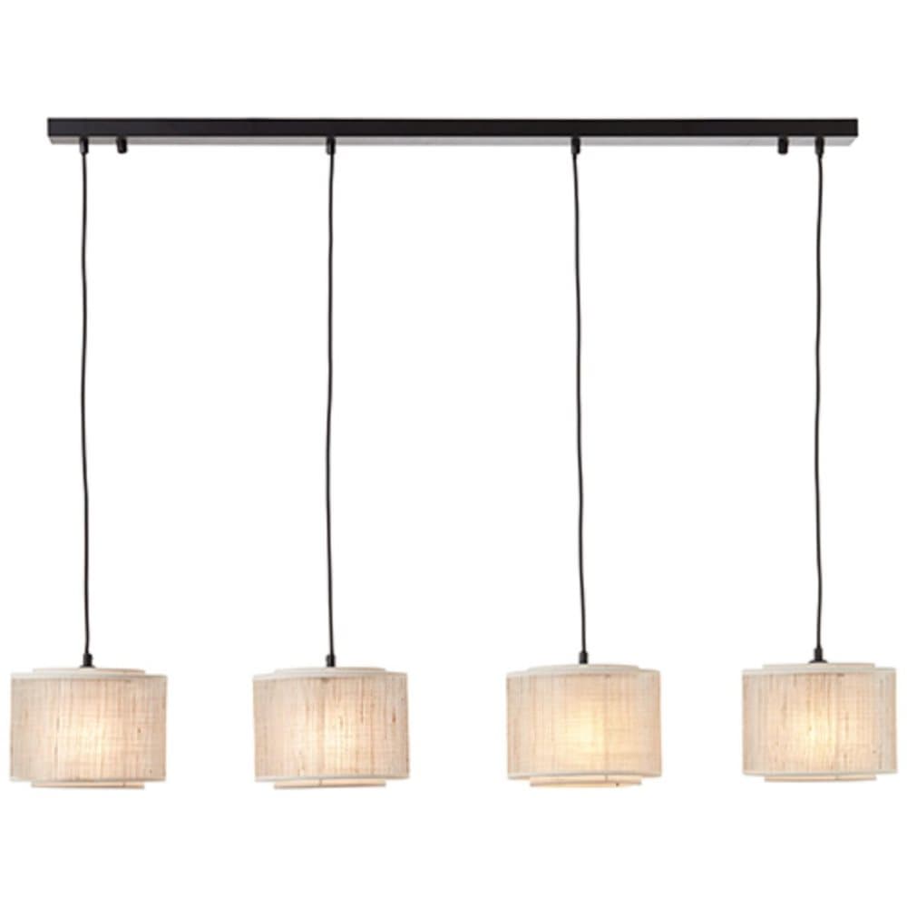 BRILLIANT lampa Odar taklampa 4-flames svart/beige | 4x A60, E27, 42W, lämplig för normala lampor (ingår ej)