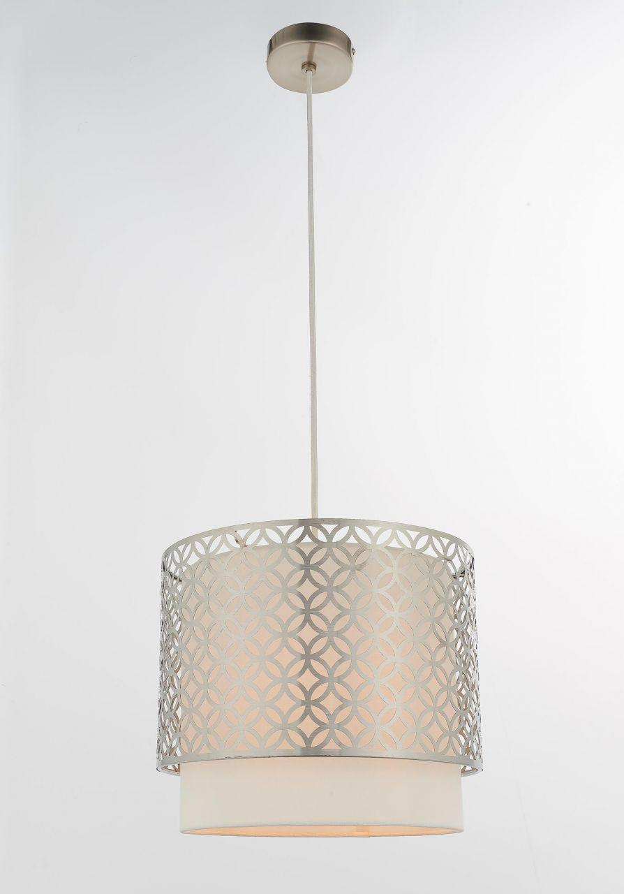 BRILLIANT lampa Ivette taklampa 1-flammig vit/matt nickel | 1x A60, E27, 40W, lämplig för normala lampor (ingår ej)