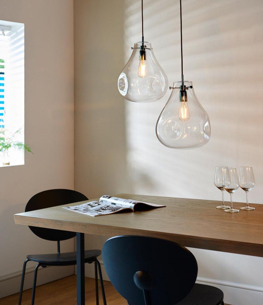 BRILLIANT lampa Aurore taklampa 1-flamma krom/transparent | 1x A60, E27, 40W, lämplig för normala lampor (ingår ej)