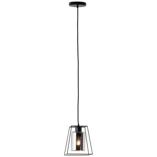 BRILLIANT lampa Luxor taklampa 1-flamma mattsvart/konjak | 1x A60, E27, 28W, lämplig för normala lampor (ingår ej)