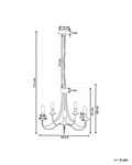 Miniatyrbillede 3 af 9: Lysekrone i Hvid Metal 117 cm Dekorativ 5 Armet Pendel Lampe Gammeldags Retro Design til over Spisebord Tilbehør Indretning Soveværelse