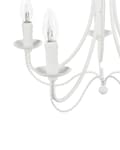 Miniatyrbillede 5 af 9: Lysekrone i Hvid Metal 117 cm Dekorativ 5 Armet Pendel Lampe Gammeldags Retro Design til over Spisebord Tilbehør Indretning Soveværelse