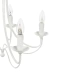 Miniatyrbillede 6 af 9: Lysekrone i Hvid Metal 117 cm Dekorativ 5 Armet Pendel Lampe Gammeldags Retro Design til over Spisebord Tilbehør Indretning Soveværelse