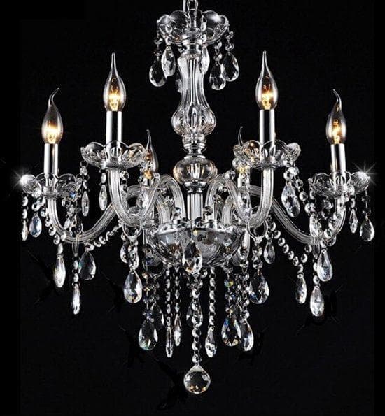 Kristallkrona med 6 lampor - Ljuskrona - Taklampa - Hängande - Lampa