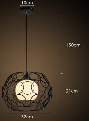 Loftslampe Nuno 21x32cm sort