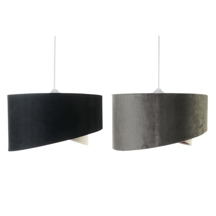 Pendel DKD Home Decor Svart Grå Polyester (2 st) (36 x 36 x 18 cm)