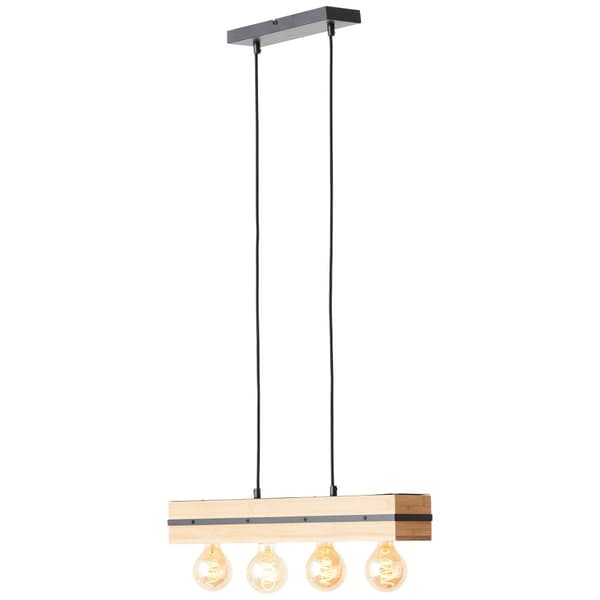 Brilliant Benny pendel 60cm mat sort/natur, metal/bambus, 4x A60, E27, 40 W