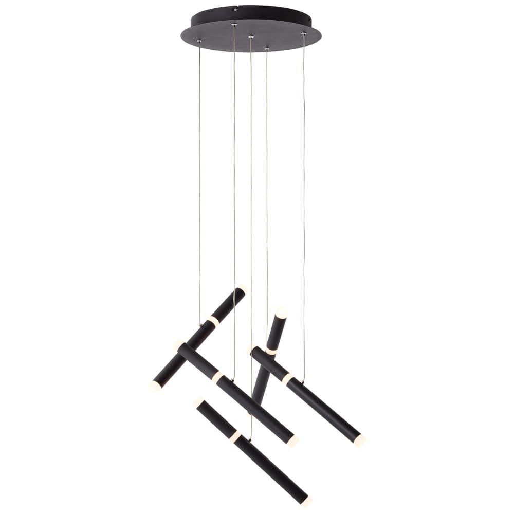 Brilliant Lagano LED-pendellampa 5-lågar svart, metall/plast, 1x LED integrerad, 26 W , (ljusflöde: 3600lm, ljusfärg: 3000K)