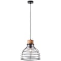 Miniatyrbillede 6 af 6: Brilliant Avia pendel 35cm sort/træ, metal/træ, 1x A60, E27, 52 W
