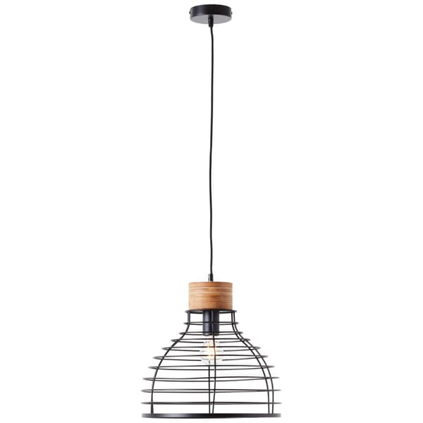 Brilliant Avia taklampa 35cm svart/trä, metall/trä, 1x A60, E27, 52 W