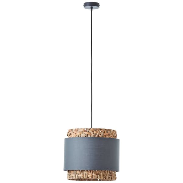 Brilliant Waterlilly pendel 1-flamme grå/beige, tekstil/vandhyacint/metal, 1x A60, E27, 60 W
