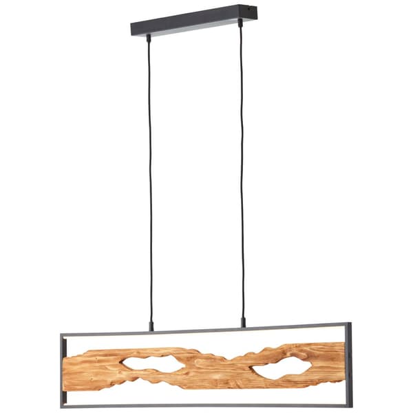 Brilliant Chaumont LED-riippuvalaisin 100cm musta/puu, alumiini/metalli/puu, 1x integroitu LED, 20W, (valovirta: 2300lm, valon väri: 3000K)