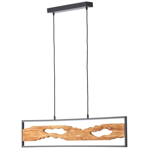 Brilliant Chaumont LED-riippuvalaisin 100cm musta/puu, alumiini/metalli/puu, 1x integroitu LED, 20W, (valovirta: 2300lm, valon väri: 3000K)