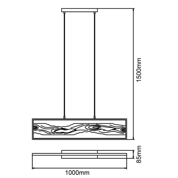 Brilliant Chaumont LED-riippuvalaisin 100cm musta/puu, alumiini/metalli/puu, 1x integroitu LED, 20W, (valovirta: 2300lm, valon väri: 3000K)