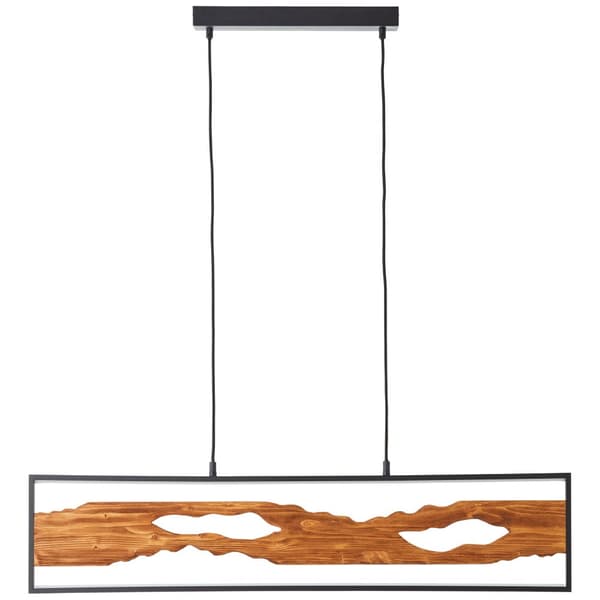 Brilliant Chaumont LED-riippuvalaisin 100cm musta/puu, alumiini/metalli/puu, 1x integroitu LED, 20W, (valovirta: 2300lm, valon väri: 3000K)