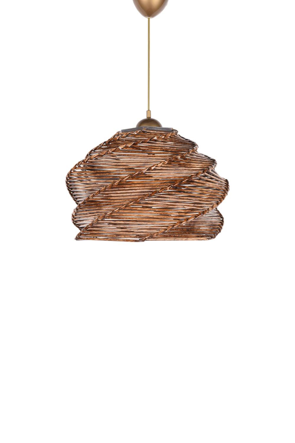 AVZ33 Hängande lampa Pendellampa i trä Hänglampa Vintage, modern, naturlig, Bohemisk taklampa i stål och trä