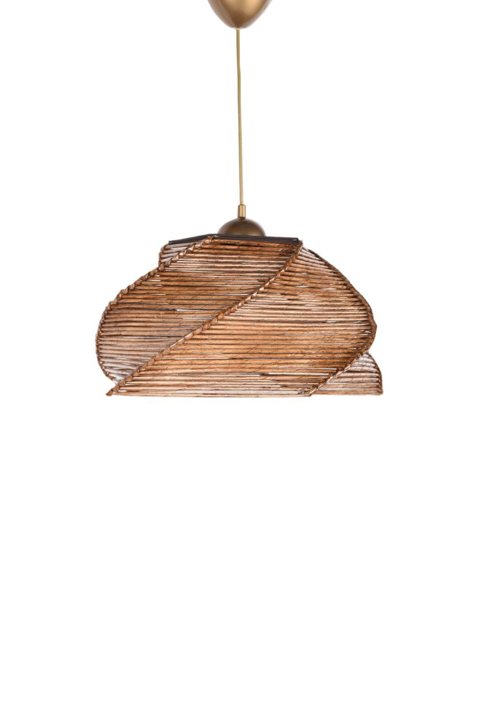 AVZ35 Hängande lampa Pendellampa i trä Hänglampa Vintage, modern, naturlig, Bohemisk taklampa i stål och trä