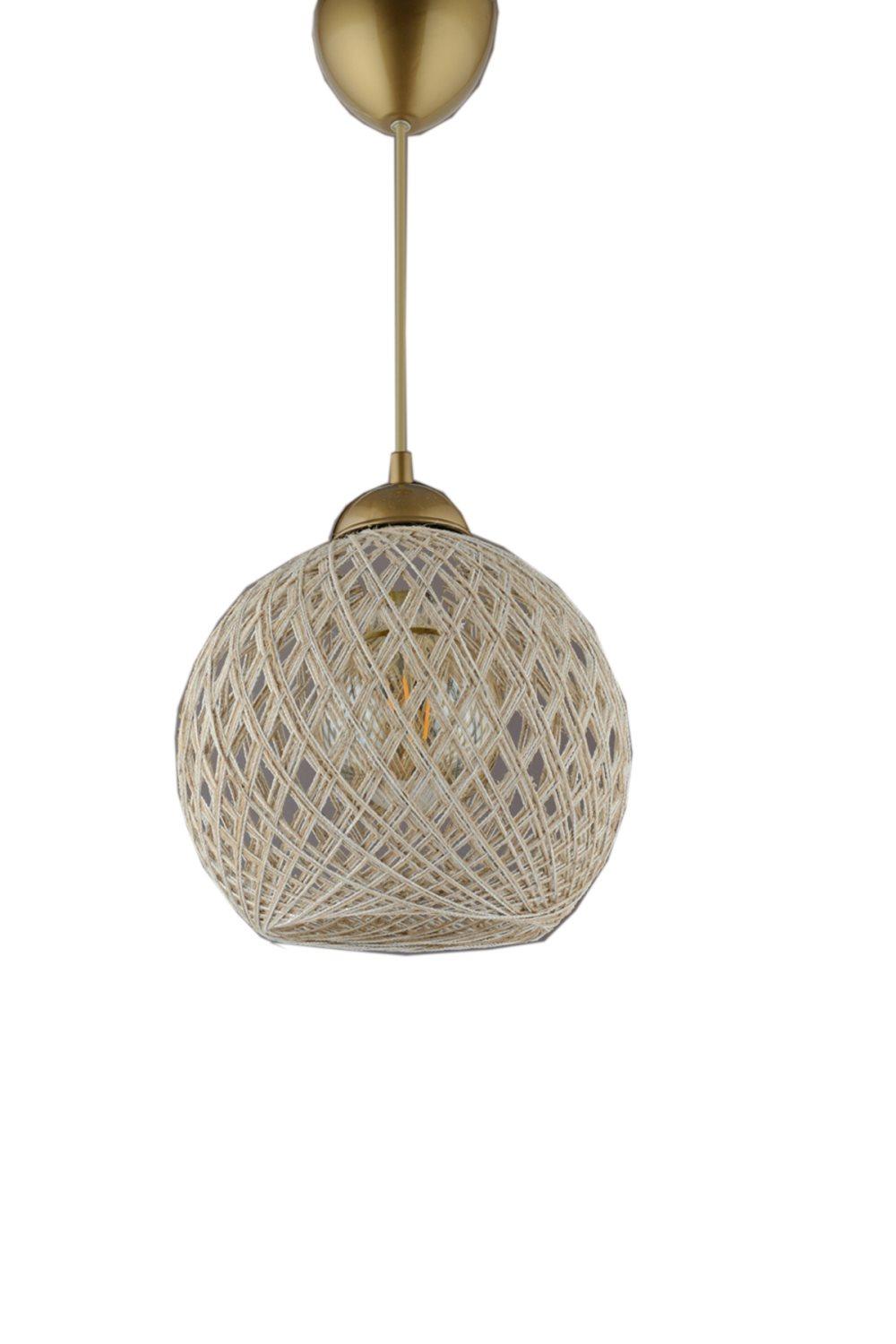 AVZ91 Hängande lampa med textilskärm Hänglampa i textil med tygskärm, Pendellampa i metall 1 ljus sfärisk form Taklampa