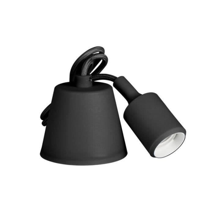 Svart silikonhänge med E27-sockel EDM 32421