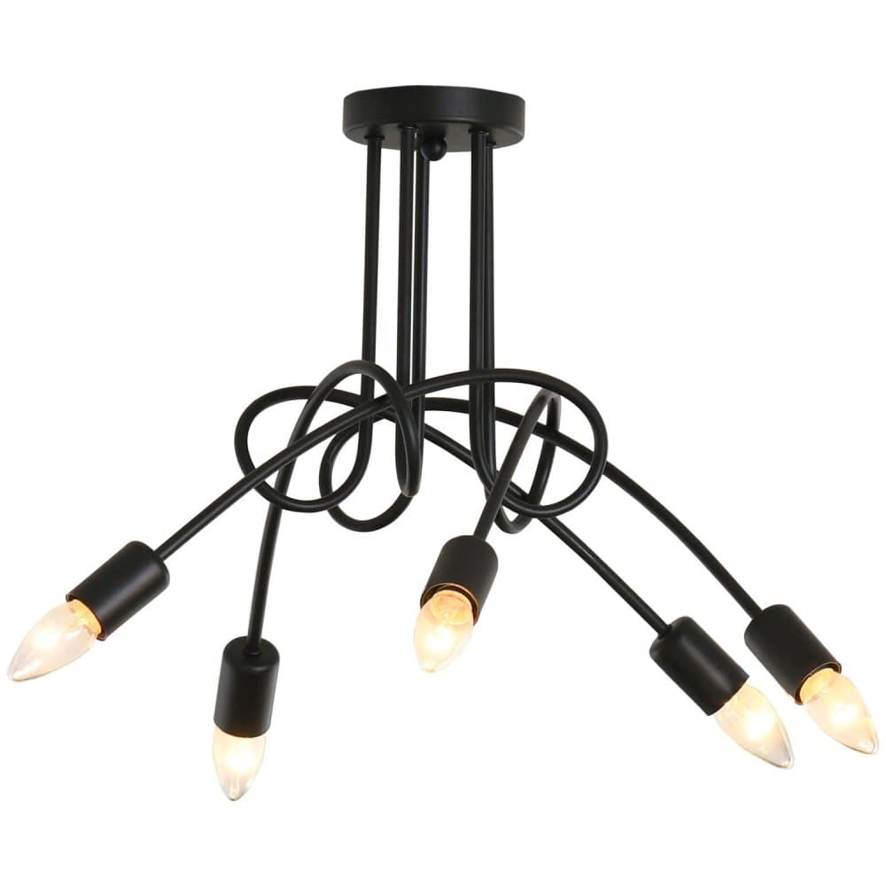 Rootz ljuskrona hängande lampa - svart - metall - 22,44 cm x 22,44 cm x 14,57 cm