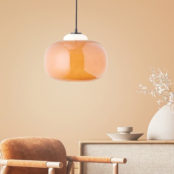 Brilliant Blop taklampa 30cm orange glas/metall   1x A60, E27, 60 W, lämplig för normal lampa (ingår ej)
