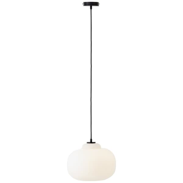 Brilliant Blop taklampa 30cm vit glas/metall   1x A60, E27, 60 W, lämplig för normal lampa (ingår ej)
