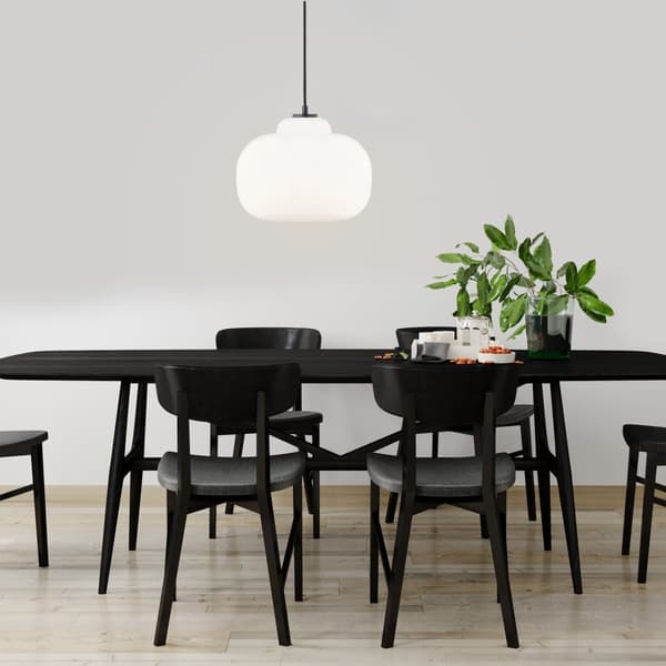 Brilliant Blop taklampa 30cm vit glas/metall   1x A60, E27, 60 W, lämplig för normal lampa (ingår ej)