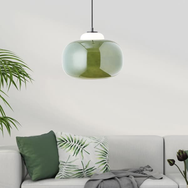 Brilliant Blop pendel 30cm grøn glas/metal   1x A60, E27, 60 W, egnet til normal lampe (medfølger ikke)