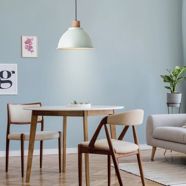 Brilliant Erena taklampa 38cm ljusgrön metall/trä   1x A60, E27, 60 W, lämplig för normal lampa (ingår ej)