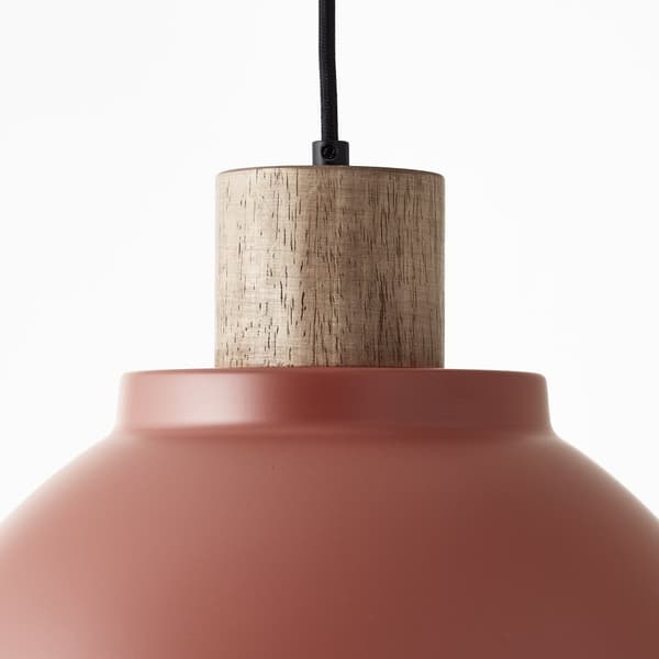 Brilliant Erena pendel 38cm rød metal/træ   1x A60, E27, 60 W, egnet til normal lampe (medfølger ikke)