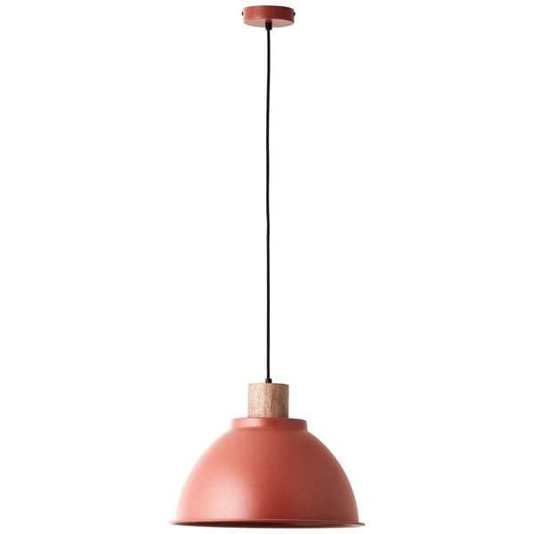 Brilliant Erena pendel 38cm rød metal/træ   1x A60, E27, 60 W, egnet til normal lampe (medfølger ikke)