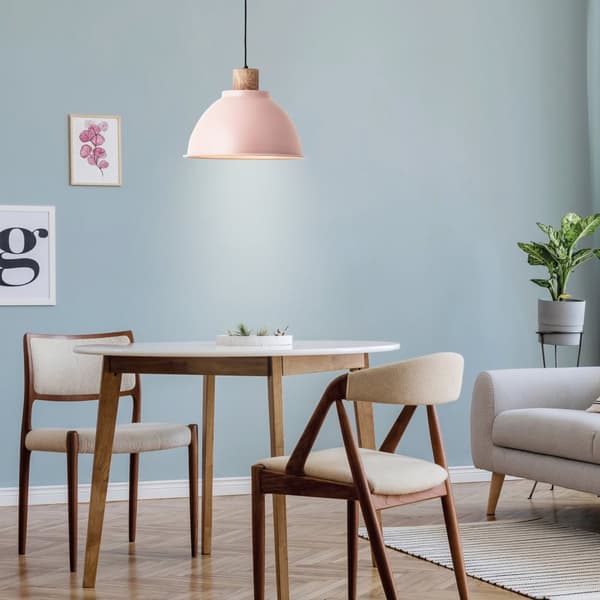 Brilliant Erena taklampa 38cm ljusrosa metall/trä   1x A60, E27, 60 W, lämplig för normal lampa (ingår ej)
