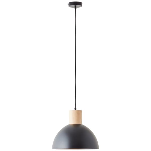 Brilliant Daintree taklampa 34cm svart/naturlig metall/trä   1x A60, E27, 60 W, lämplig för normal lampa (ingår ej)